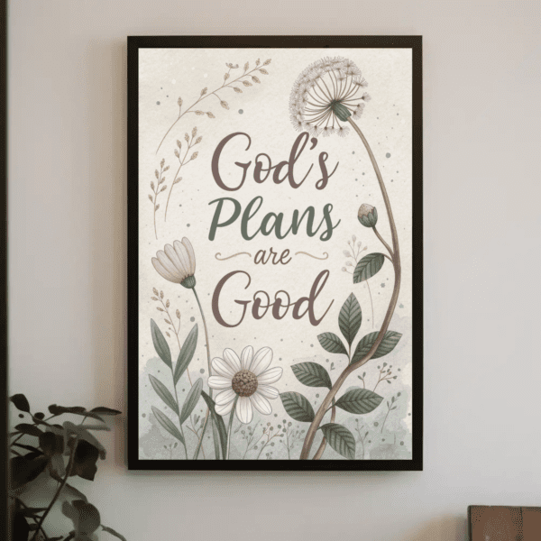 "God's Plans are Good" Floral Botanical Christian Printable Art | Jeremiah 29:11 Faith Poster | Hope Wall Decor | Delicate Home Decor Gift | Instant Digital Download