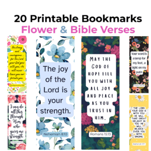 Christian Flower Bookmarks Set | Bible Verse Scripture Cards | Encouragement Faith Gift for Women | Bible Study Favor | Religious Gift