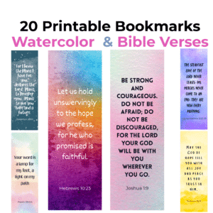 Christian Watercolor Bookmarks Set | Bible Verse Scripture Cards | Encouragement Faith Gift for Women | Bible Study Favor | Religious Gift