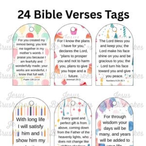 24 Printable Bible Verse Tags - Instant Download | Christian Scripture Gift Tags | Encouragement & Crafting